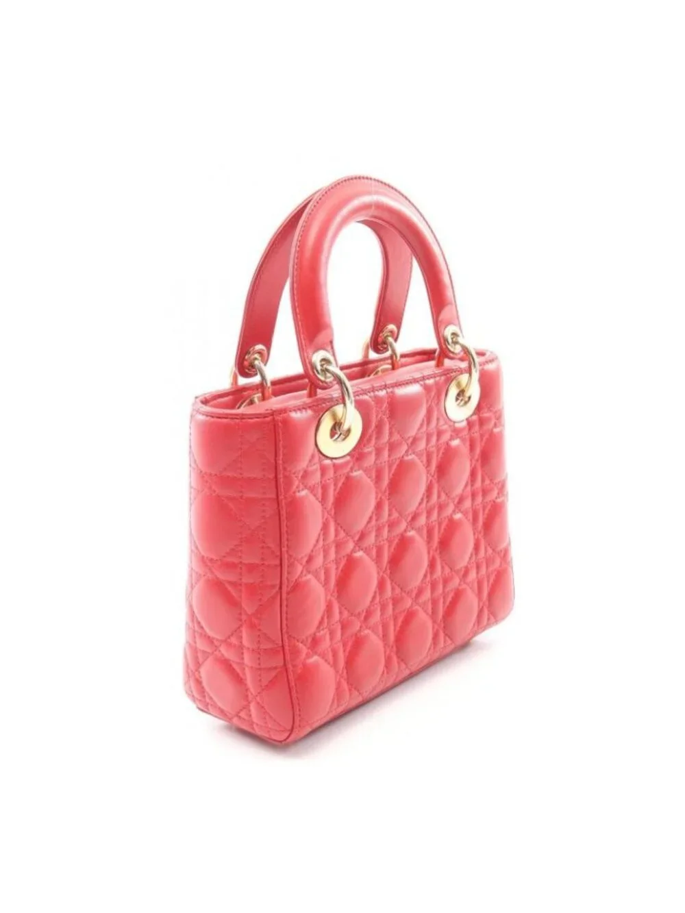 Dior Handbag Lady Dior MY Abcdior Small Cannage 2-Way Red Leather My Tote - Picture 2 of 8